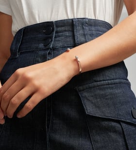 Fiji Bud Diamond Cuff in 18ct Gold Vermeil on Sterling Silver and