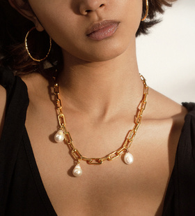 Alternate view of Gold Vermeil Alta Capture Charm Necklace - Monica Vinader