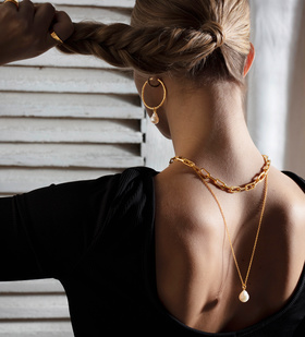 Alternate view of Gold Vermeil Nura Baroque Pearl Pendant Charm - Pearl - Monica Vinader