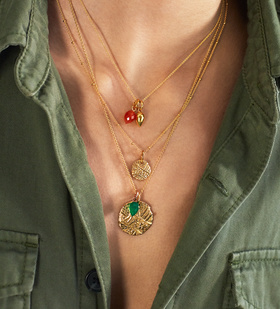 Alternate view of Gold Vermeil Fiji Bud Gemstone Pendant Charm - Green Onyx - Monica Vinader
