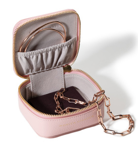 Alternate view of Leather Personalised Leather Trinket Box with dustbag - Pale Pink - Monica Vinader