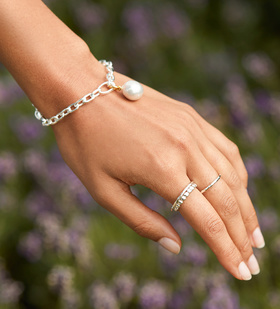 Alternate view of Sterling Silver Alta Capture Mini Link Charm Bracelet - Monica Vinader