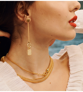 Alternate view of Gold Vermeil Doina Chain Earrings - Monica Vinader