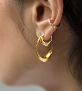 Alternate view of Gold Vermeil Deia Huggie Earrings - Monica Vinader