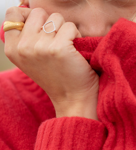 Alternate view of Gold Vermeil Riva Diamond Hoop Ring - Diamond - Monica Vinader