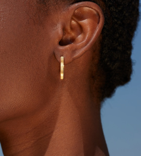 Alternate view of Gold Vermeil Disco Small Hoop Earrings - Monica Vinader