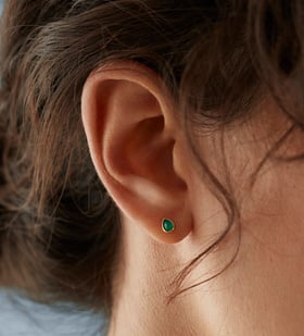 Teardrop Gemstone Stud Earrings in 18k Gold Vermeil on