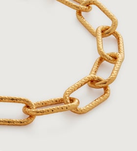 Gold Vermeil Alta Textured Chunky Necklace Adjustable 46cm/18" - Monica Vinader
