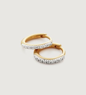 MONICA VINADER☆ミニ ハート ダイヤモンド ハギー ピアス Monica Vinader 18ct Gold-Plated Vermeil Silver Skinny