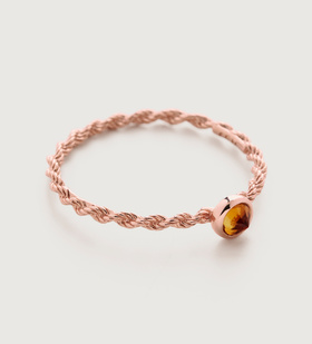 Corda Mini Huggie Earrings in 18ct Rose Gold Vermeil On