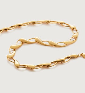 Open Link Necklace Adjustable 51-56cm/20-22' in 18k Gold