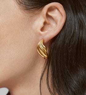 【Monica Vinader】Swirl Mediumフープピアス Monica Vinader Sterling Silver Swirl Medium Hoop Earrings