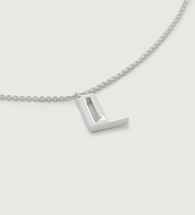 Initial M Chain Necklace in Sterling Silver | Jewellery by Monica