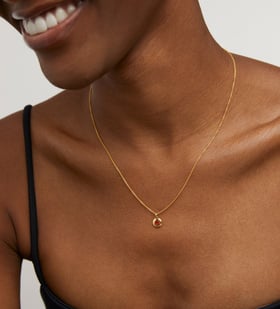 Alternate view of Gold Vermeil January Birthstone Chain Necklace - Red Garnet - Monica Vinader