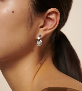 Wave Large Stud Earrings in Sterling Silver | Jewellery by