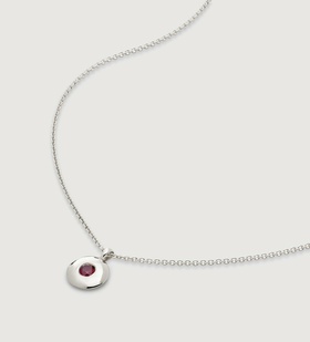 Sterling Silver January Birthstone Necklace Adjustable 41-46cm/16-18' - Red Garnet - Monica Vinader
