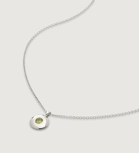 Image 57: Sterling Silver August Birthstone Necklace Adjustable 41-46cm/16-18' - Peridot - Monica Vinader