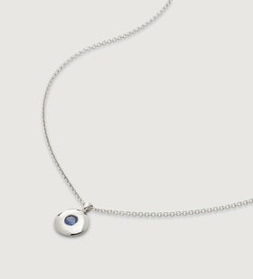Sterling Silver September Birthstone Necklace Adjustable 41-46cm/16-18' - Blue Sapphire - Monica Vinader