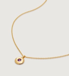 Gold Vermeil February Birthstone Necklace Adjustable 41-46cm/16-18' - Amethyst - Monica Vinader