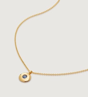 Gold Vermeil September Birthstone Necklace Adjustable 41-46cm/16-18' - Blue Sapphire - Monica Vinader