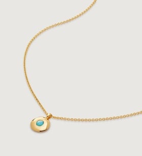 Gold Vermeil December Birthstone Necklace Adjustable 41-46cm/16-18' - Turquoise - Monica Vinader