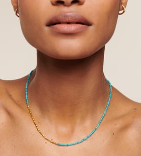 Freedom Multi Gemstone Beaded Necklace in 18k Gold Vermeil