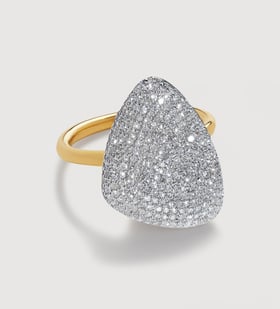 Signature Wide Diamond Ring in 18k Rose Gold Vermeil On