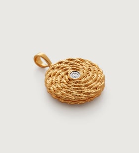 関税込 【Monica Vinader】Corda Mini Huggie ピアス 2色 Corda Mini Huggie Earrings in 18ct Rose Gold Vermeil On