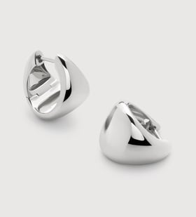 Sterling Silver Tapered Small Hoop Earrings - Monica Vinader