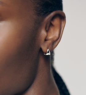 Alternate view of Sterling Silver Tapered Huggie Earrings - Monica Vinader