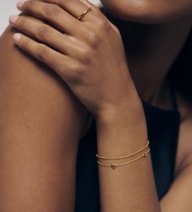 Heart and Beaded Chain Bracelet Set - Monica Vinader