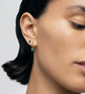 Green Onyx Huggies and Studs Set - Monica Vinader