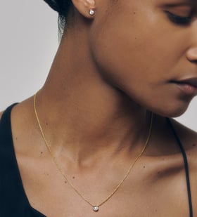 Lab Grown Diamond Solitaire Necklace and Studs Set - Monica Vinader