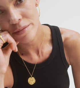 Goddess Coin Fine Chain Necklace - Monica Vinader