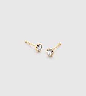 Gold Lab Grown Diamond Solitaire Earrings - Lab Grown Diamond - Monica Vinader