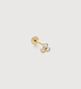 Heart Flat Back Piercing Stud in 14k Solid Gold | Jewellery