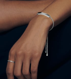 【MONICA VINADER】シルバー Linear ブレスレット Linear Chain Friendship Bracelet in Sterling Silver