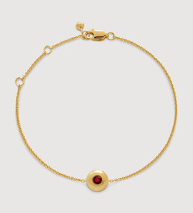 Gold Vermeil January Birthstone Chain Bracelet - Red Garnet - Monica Vinader