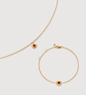 January Birthstone Chain Bracelet & Necklace Set - Monica Vinader