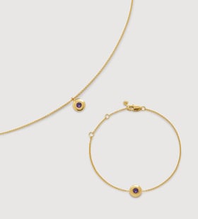 February Birthstone Chain Bracelet & Necklace Set - Monica Vinader