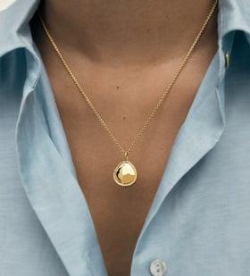 Alternate view of Gold Vermeil Deia Twist Teardrop Locket - Monica Vinader