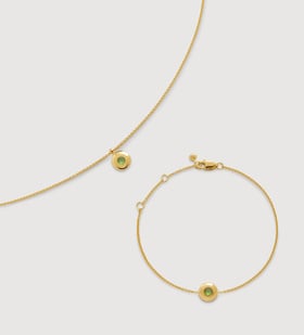 August Birthstone Chain Bracelet & Necklace Set - Monica Vinader