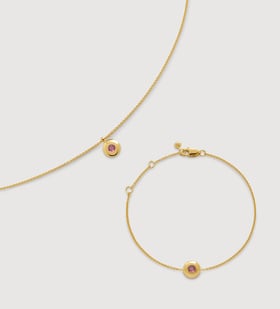 October Birthstone Chain Bracelet & Necklace Set - Monica Vinader