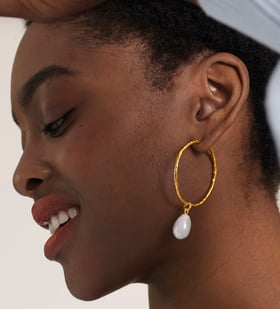 Siren Muse Large Hoop Pearl Earrings - Monica Vinader