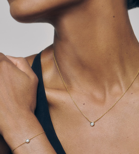 Lab Grown Diamond Solitaire Necklace and Bracelet Set - Monica Vinader