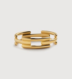 Signature Link Stacking Ring in 18k Gold Vermeil on Sterling