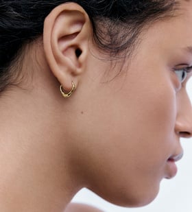 Deia Huggie Earrings in Sterling Silver | Jewellery by