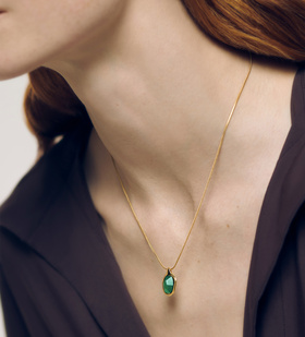 Alternate view of Gold Vermeil Odyssey Gemstone Chain Necklace - Green Onyx - Monica Vinader