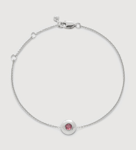 Sterling Silver October Birthstone Chain Bracelet - Pink Tourmaline - Monica Vinader