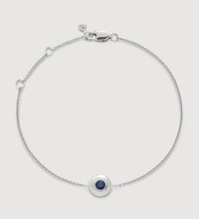 Sterling Silver September Birthstone Chain Bracelet - Blue Sapphire - Monica Vinader